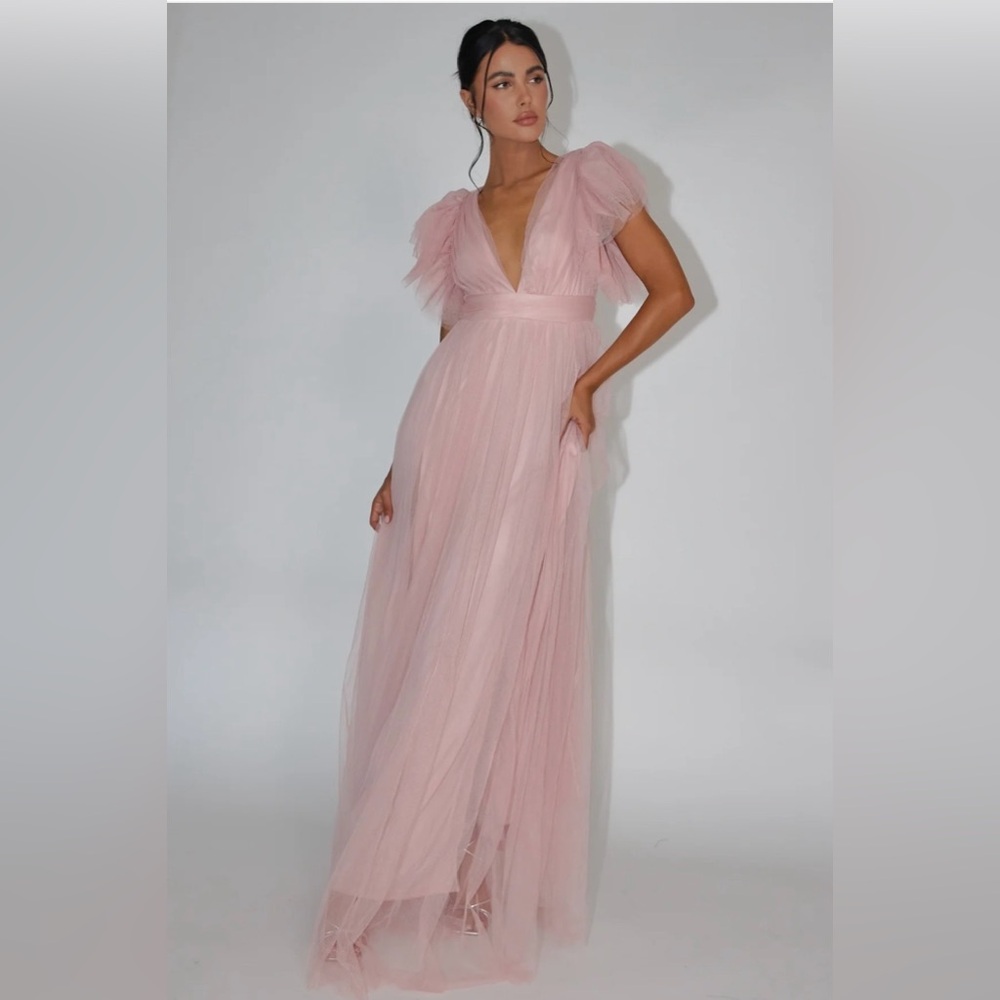Selfie Leslie Blush Pink Tulle Maxi Dress